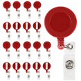 thumbnail image 1 of Muka 50 Pcs Retracting Badge Reel Solid Color with Belt Clip for Key Name Card-Red, 1 of 8