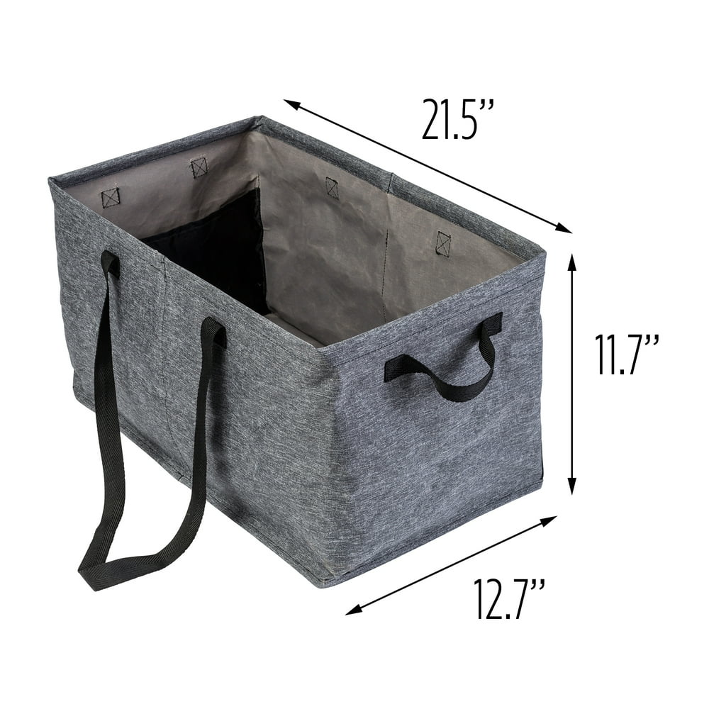Honey Can Do Foldable Small Trunk Organizer with Straps, Gray Walmart