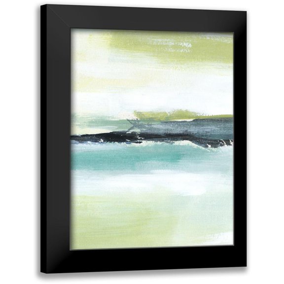 Warren, Annie 12x14 Black Modern Framed Museum Art Print Titled - Sea Green Layers IV