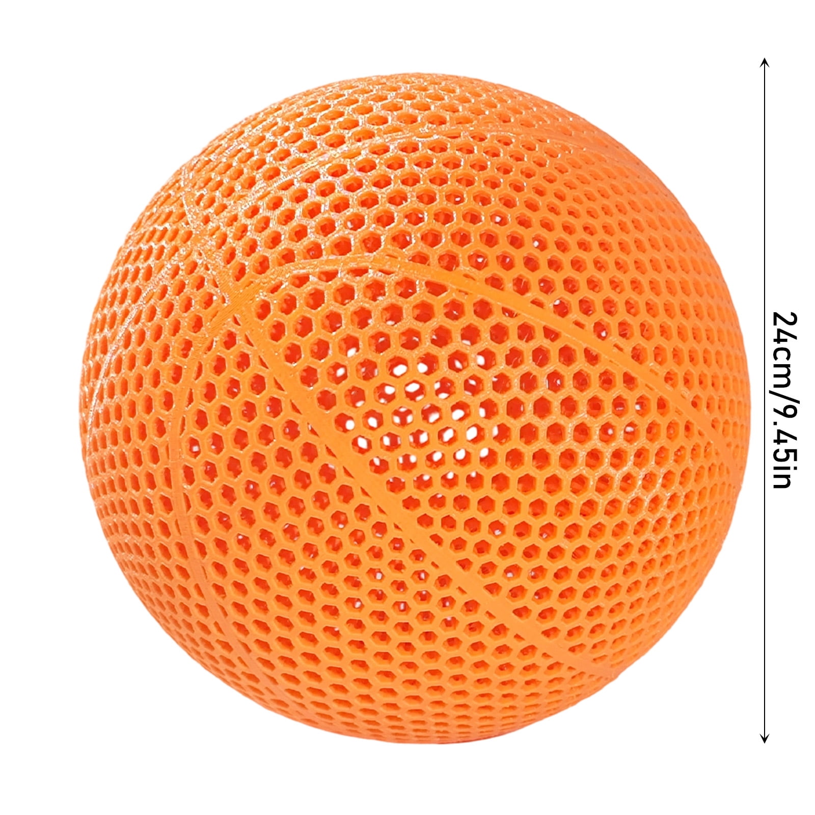 fulan 3D Printed Airless Basketball - No Inflation Required, Durable Indoor & Outdoor Sports Ball for Kids and Adults, Basketball Gift,White