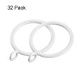 thumbnail image 3 of Curtain Clips Rings Strong Metal Drapery Shower Curtain Ring Rustproof 1.5" Interior Diameter 32 Pack White, 3 of 6