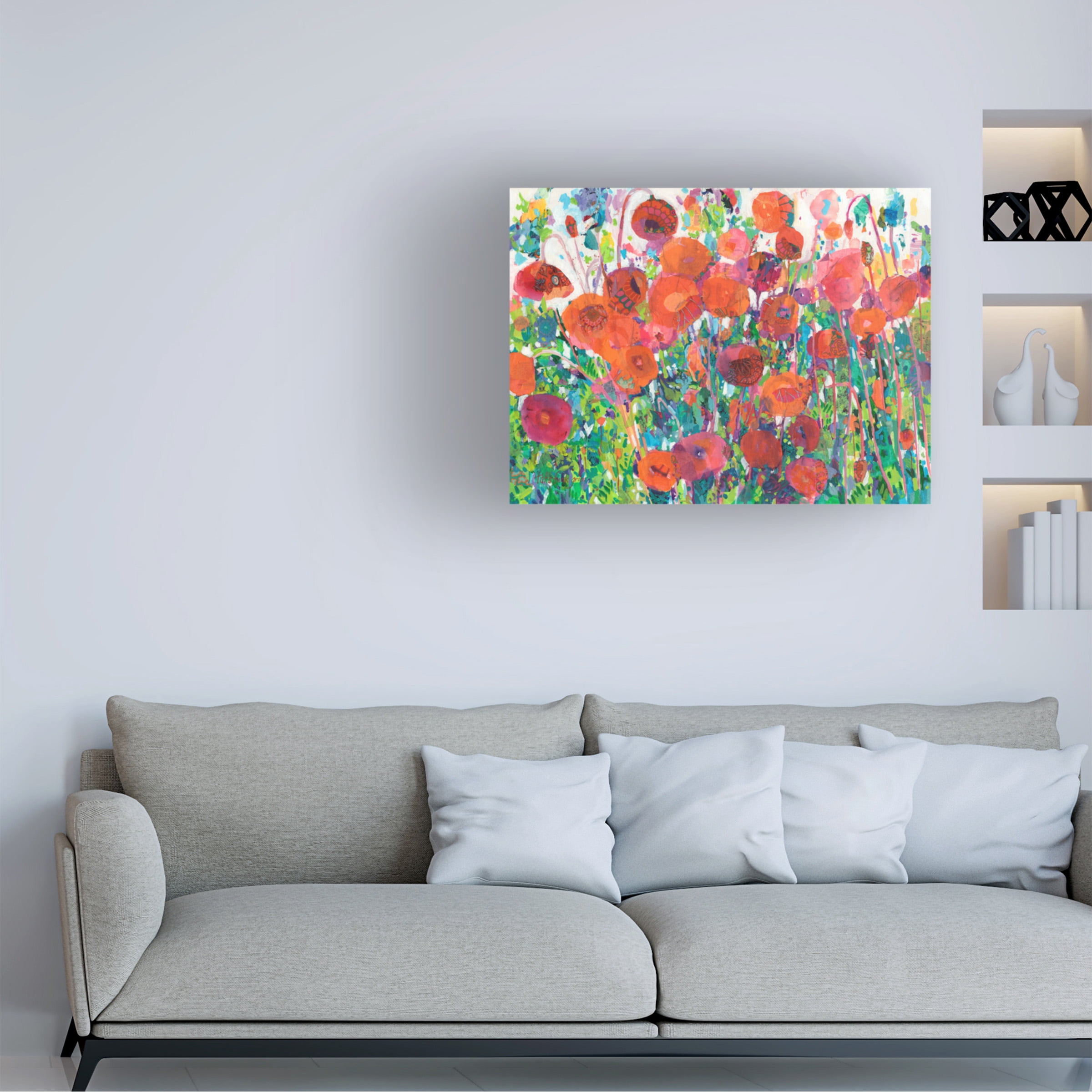 Tara Funk Grim 'Vivid Poppy Collage III' Canvas Art