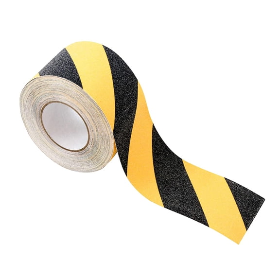 Superior Graphic Supplies Yellow and Black Caution Design Tape, 60 Grit Heavy Duty 4 inches x 60 feet Non Skid Grip Adhesive Strap for Indoor and Outdoor - 1 Roll Per Pack