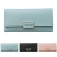 thumbnail image 2 of Ladies Wallet Fashion Elegant Button Coin Card Holder Clutch Wallet Clutch Purse, 2 of 10