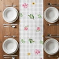 thumbnail image 6 of Bunny Easter Table Runner - 90 Inch Long, Kitchen Dining Table Runner Dresser Scarves, Rabbit Grey Plaid Farmhouse Floral Farmhouse Decor for Coffee Tables Wedding Party Banquet, 6 of 8
