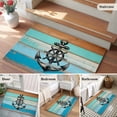 thumbnail image 5 of Nautical Anchor Entryway Rug 2'x3'&nbsp; Non Slip Front Door Mats, Retro Blue Brown Wooden Boards Farmhouse Entrance Rugs Indoor Outdoor Carpet, Washable Floor Mats Small Area Rug for Bedroom Kitchen, 5 of 8