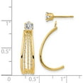thumbnail image 3 of 14K Yellow Gold J Hoop Polished With Cz Stud Earrings (21 X 8) Made In United States xy1229, 3 of 5