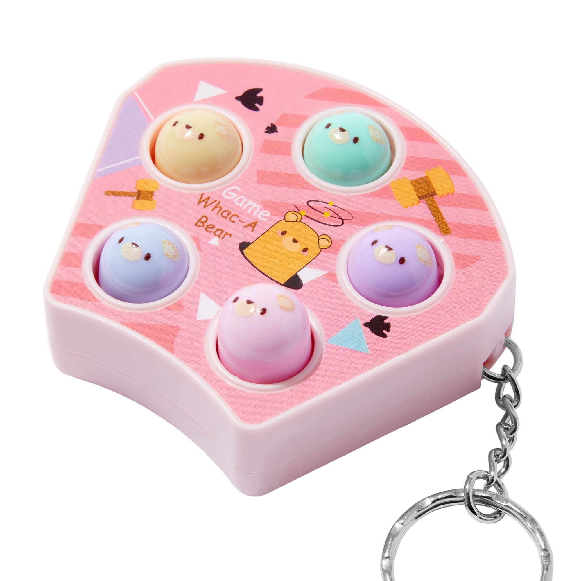 Claire's Back to School Pastel Whac-a-Bear Game Keychain, Medium
