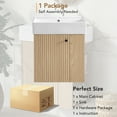 thumbnail image 6 of Euroco 21.6" Modern Floating Bathroom Vanity with Ceramic Basin - Perfect for Small Bathrooms, Right side storage, 6 of 9
