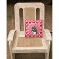 thumbnail image 2 of Hearts Love and Valentine's Day Dog Portrait Fabric Decorative Pillow, 2 of 4
