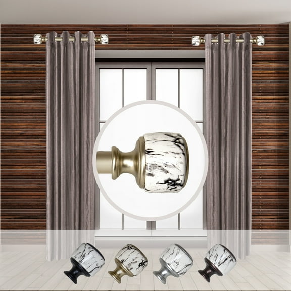 Domovina Corinne 1-inch Side Curtain Rod 12-20 Inches (Set of 2)-Color:Light Gold