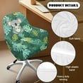 thumbnail image 5 of Whosucclay Koala Monstera Palm Leaf Print Swivel Armchair Accent Dining Chair Cover for Office, Stretch Curved Back Chair Covers Removable Curved Back Armrests Chair Protector for Party, Banquet, 5 of 7