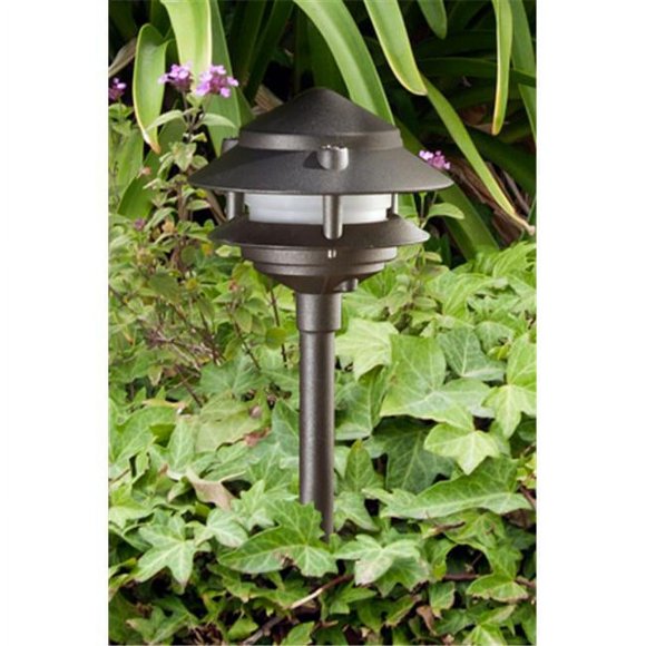 Dabmar Lighting LV-LED102S-BZ Cast Aluminum Two Tier LED Pagoda Light, Bronze - 13.33 x 5.85 x 5.85 in.