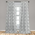 thumbnail image 5 of Ambesonne Winter Curtains, Abstract Forest Birds, Pair of 28"x84", Black White, 5 of 5