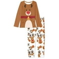thumbnail image 4 of FKELYI Christmas Reindeer Women Pajamas 2pcs Leisure Cartoon Print Long Sleeve Pj Size S Stretchy Sleepwear for Women Pajama Set,Christmas Gift, 4 of 5