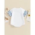 thumbnail image 4 of Suealasg Baby Boy Mother's Day Outfits Short Sleeve Letter Plaid Print Romper Bodysuit Jumpsuit Newborn Boy Cute Summer Clothes, 4 of 7