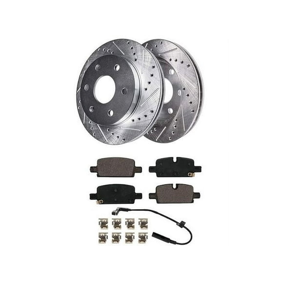 Rear Brake Pad and Rotor Kit - Compatible with 2019 - 2023 Chevy Silverado 1500 2020 2021 2022