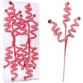 thumbnail image 2 of 1 pieza de rama de bastón de caramelo de árbol de Navidad rojo, palito de lana rizado para caramelos, adornos para árbol de Navidad, adornos para fiesta, jarrón para oficina en casa, 2 of 5