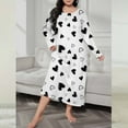 thumbnail image 4 of Women's Cotton Nightgown Plus Size Casual Sleep Dress Women'S Plus Heart Print Long Sleeve Round Neck Medium Stretch Loose Nightdress, Women Nightgowns & Sleepshirts XXL, 4 of 5
