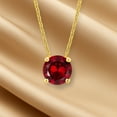 thumbnail image 3 of JeenMata 1.75 Carat Garnet - January Birthstone Solitaire Pendant Necklace in 18K Yellow Gold Plated, Female, Adult, 3 of 8