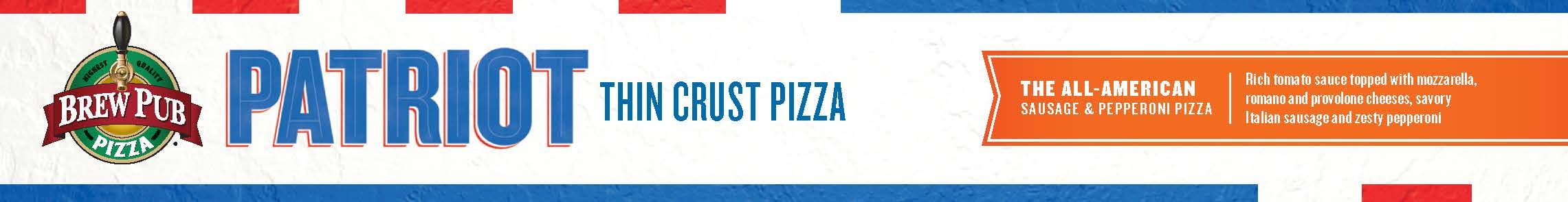 Brew Pub Patriot Combo Frozen Pizza, 20.05 oz