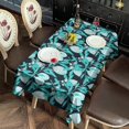 thumbnail image 2 of LightBlue Lemon Fruits DarkBlue Pattern Rectangle Tablecloth 60"x120",Waterproof Polyester Rectangle Table Cloth, Wipeable Spillproof Polyester Tablecloth for Dining, Camping, Indoor and Outdoor, 2 of 6