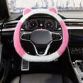 thumbnail image 4 of Herunwer Fluffy Winter Steering Wheel Cover Soft, Short Plush Gray Warm Steering Wheel Cover for Men and Women with Universal, 4 of 5