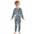 thumbnail image 3 of Dailycode Cotton Pajama Set Snug Fit Long Sleeve Top and Pants for 18M-8Y Starfish Whale Coral Octopus, 3 of 7