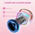 thumbnail image 3 of MEGNUT Kids Karaoke Machine, Mini Portable Speaker with Wireless Microphone and LED Lights Birthday Gifts for Home Party, Pink, 3 of 8