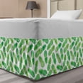 thumbnail image 1 of Pineapple Bed Skirt, Ombre Watercolor Scattered Pineapples in Different Directions on Plain Pattern, Elastic Bedskirt Dust Ruffle Wrap Around for Bedding Decor, 4 Sizes, Green White, by Ambesonne, 1 of 2