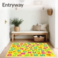 thumbnail image 3 of ODIKA 3'x5' Machine Washable Non-Slip Area Rug, Alphabet Parade Hop Pathway with Whimsical Animal Friends and Numbered Steps High Traffic Rug, Yellow, 684575, 3 of 7