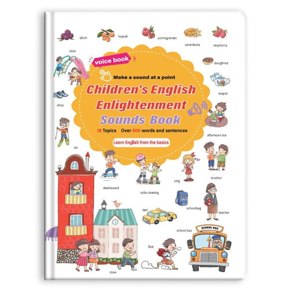 Livre Sonore Interactif pour Tout-Petits, Livre Parlant pour Enfants en Phonétique, Livre d'Apprentissage de l'Anglais avec Prononciation Activée par le Toucher, Jouet Éducatif Sans Écran pour la Prématernelle 1-6 Ans