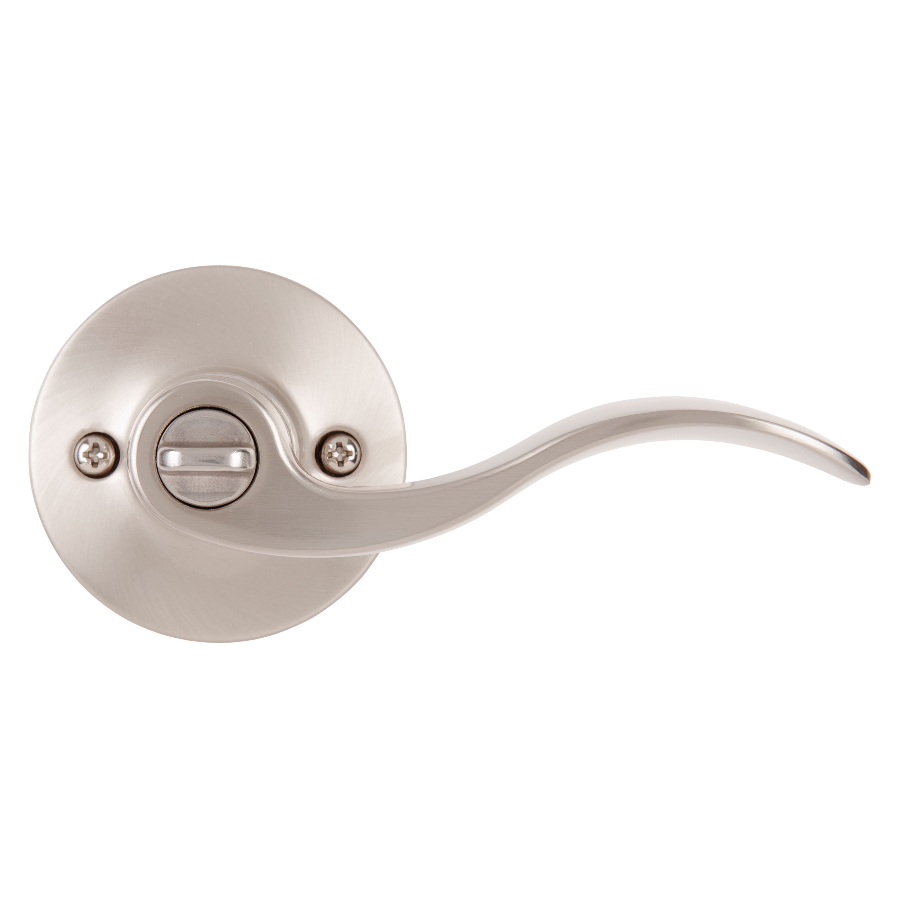 (2 pack) Brinks Interior Locking/ Privacy Modern Wave Style Lever Doorknob, Satin Nickel Finish