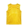 thumbnail image 7 of mgoYE Girls Metallic Outfit Crop Top Sleeveless Shirt Sequin Tee Loose Blouse(Yellow,15-18 Years), 7 of 7