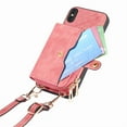thumbnail image 6 of for iPhone XS Max Wallet Case, Crossbody Phone Purse with Card Holder for Women, Zipper PU Leather Carrying Cover Gift with Shoulder Strap Kickstand Anti-drop for iPhone XS Max - Pink, 6 of 10