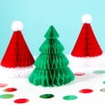 thumbnail image 2 of 1 colgante estéreo de árbol de Navidad/sombrero, adornos colgantes de panal de papel para decoración de fiestas navideñas, suministros para mesas navideñas, 2 of 5