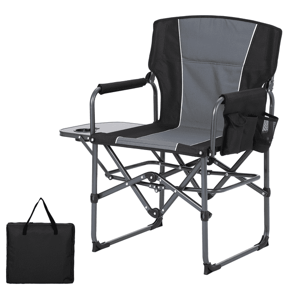 Directors Chair Camping Chairs for Adults with Side Table Folding Lawn Chairs for Adults, Directors Chairs Foldable for Camping, Sports, Picnic, Beach, Fishing