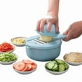 thumbnail image 2 of Premium Blue 8-Piece Kitchen Vegetable Slicer Set: Multi-Functional Potato Cutter for Shredding, Slicing & Flower-Cutting – Compact, Efficient Tool for Home Cooking, Family Dinners & Large Events –, 2 of 6
