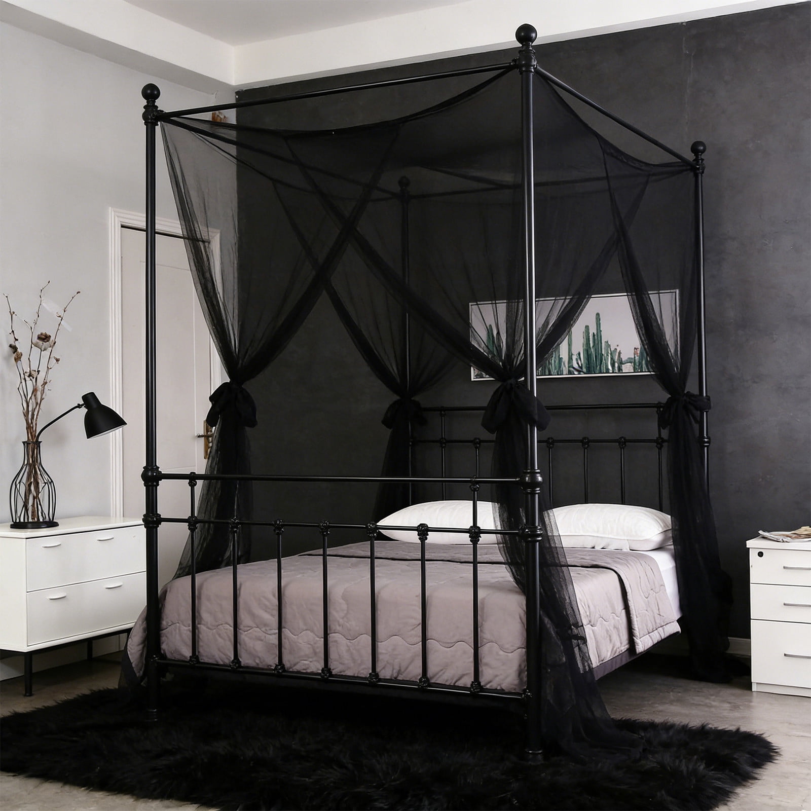 Four-Sided Mosquito Net,Indoor Outdoor Bed Net,Mesh Bed Cover,Twin Size Mosquito Net,Breathable Sleep Net,Home Protection,Easy Install Mosquito Curtain,Bed Canopy Net,Anti-Insect Net