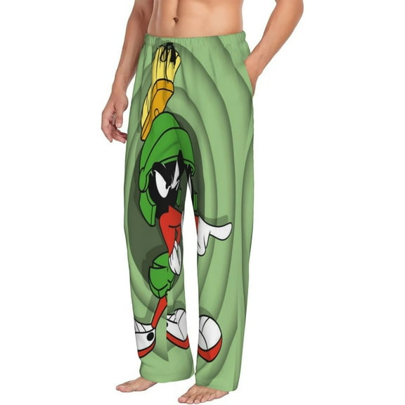 Mens Marvin the Martian Pajama Pants Sleepwear Pajamas Vacation Sleep Pant With Pockets