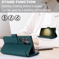 thumbnail image 5 of ELEHOLD for Samsung Galaxy S22 Ultra PU Leather Wallet Case, with Card Holder Strap Shoulder Lanyard for Women Men, Durable Zipper Kickstand Cover for Samsung Galaxy S22 Ultra,Green, 5 of 10