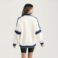thumbnail image 2 of Women's Gameday Couture White North Carolina Tar Heels Oversized Vivid Turtleneck Sweatshirt, 2 of 5
