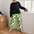 thumbnail image 5 of Susaid Green Kiwi Print Soft Teen Sleep Pants, Long Pajama Bottoms with Two Pockets and Elastic Waist, Designed for Ages 5-16-Small, 5 of 6