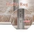 thumbnail image 4 of BERTHMEER 3'x5' Small Shag Area Rugs for Entryway Doormats Indoor Bathroom Office Modern Checkered Geometric Contemporary Plush Soft Fuzzy Fluffy Washable Carpets, Beige, 4 of 5