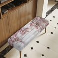 thumbnail image 3 of Uourmeti Pink Cherry Blossom Art Soft Dining Room Bench Slipcover, Polyester Spandex Fabric Washable Stretch Bench Protector for Bedroom Hotel Dining Room, 3 of 9