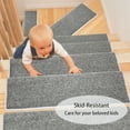 thumbnail image 3 of Pure Era Bullnose 9" x 30" Carpet Stair Treads Protector Cover Indoor Non Slip Self Adhensive (Set of 2,Gray), 3 of 7