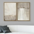 thumbnail image 2 of IDEA4WALL Framed Canvas Print Wall Art Set Grunge Duotone Tan Abstract Illustration Digital Art Wall Decor Bohemian Retro Artwork Contemporary for Living Room, Bedroom, Office - Natural 16"x24"x2, 2 of 5
