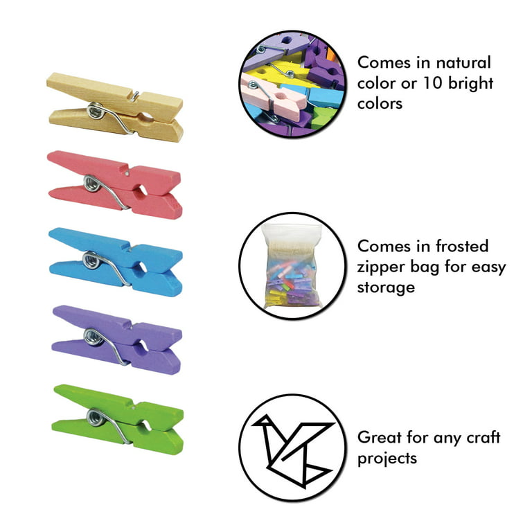 1 Inch Solid Color Wood Craft Mini Clothespins