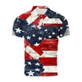 thumbnail image 5 of UVEASISHA Men's American Flag Golf Shirt Big and Tall 4th of July Shirts for Men Memorial Day Distressed Print Polos Holiday Casual Button Collared T-Shirt Red L, 5 of 5