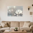 thumbnail image 3 of ZHONGYUTONG White Lotus Flower Wall Art Lotus Motivational Quotes Zen Decor for Bathroom Yoga Office Flower on Water Pictures Spa Canvas Prints Framed (20.00" x 30.00"), 3 of 5